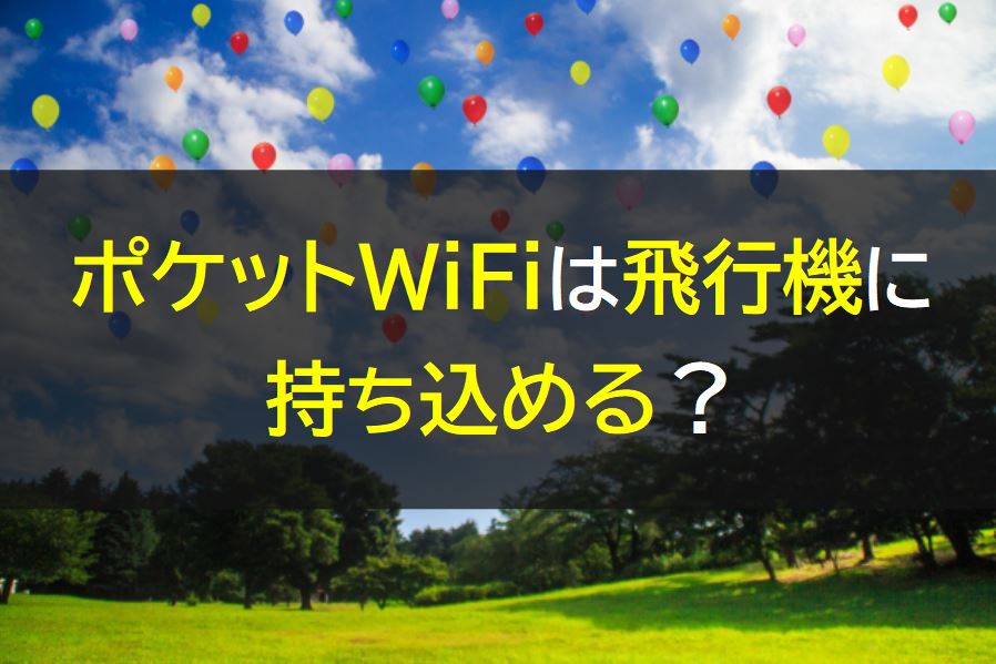 ポケットWiFiは飛行機に持ち込めるか